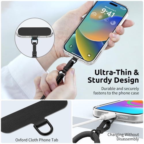 Adjustable mobile phone lanyard with 1 mobile phone lanyard buckle, suitable for Apple and Android