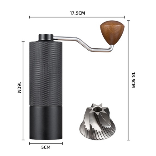 Portable Stainless Steel Hand-Crank Coffee Grinder, Manual Coffee Maker, Hand-Grinding Coffee Grinder, Seven Star Hand-Crank Coffee Grinder with CNC