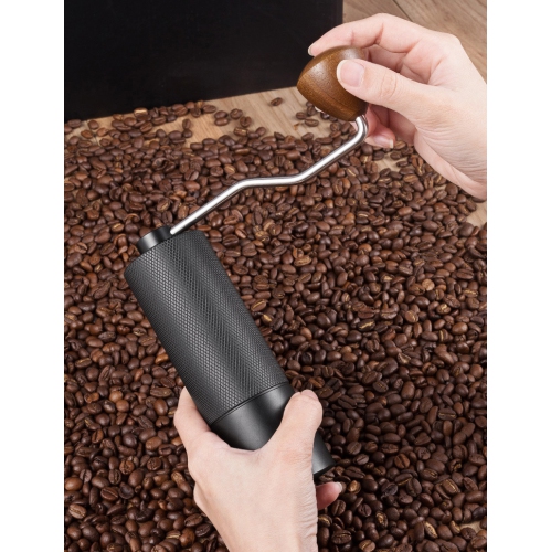 Portable Stainless Steel Hand-Crank Coffee Grinder, Manual Coffee Maker, Hand-Grinding Coffee Grinder, Seven Star Hand-Crank Coffee Grinder with CNC