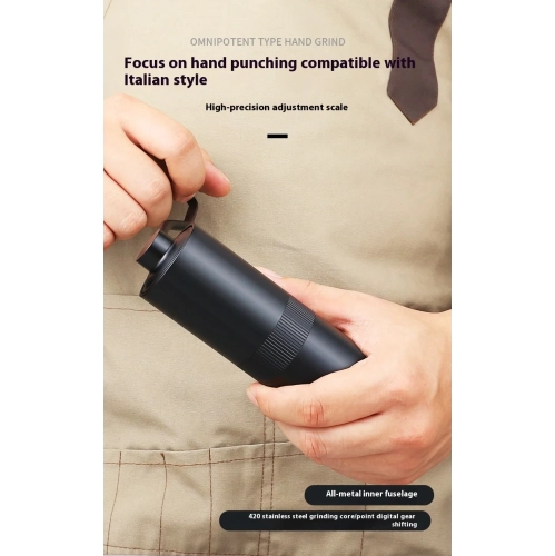 Moulin à café à manivelle amélioré, moulin à café à verser, moulin à café portatif à manivelle, moulin CNC, moulin à café à manivelle en acier