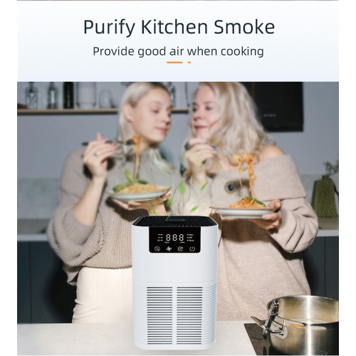 Brand new desktop air purifier with negative ionization, formaldehyde removal, sterilization, and odor removal, white.Plug-in model - US plug-in