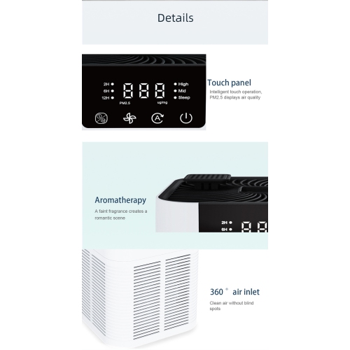 Brand new desktop air purifier with negative ionization, formaldehyde removal, sterilization, and odor removal, white.Plug-in model - US plug-in