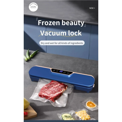 Automatic Vacuum Sealer Food Packaging Machine Small Home Food Preservation Portable Sealer - HB-501 [Blue] Vacuum Laminator - US Plug