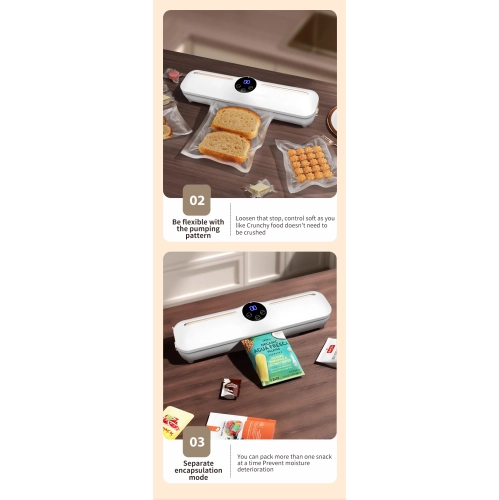 Automatic Vacuum Sealer Food Packaging Machine Small Portable Household Food Preservation Sealer - HB-502 [Green] Vacuum Laminator - US Plug