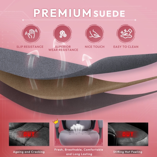 Dowinx Gaming Chair with Heated Massage Lumbar Support, Breathable Fabric Office Chair with Pocket Spring Cushion and Footrest, Recliner High Back PC