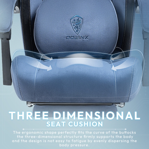 Dowinx Gaming Chair with Heated Massage Lumbar Support, Breathable Fabric Office Chair with Pocket Spring Cushion and Footrest, Recliner High Back PC