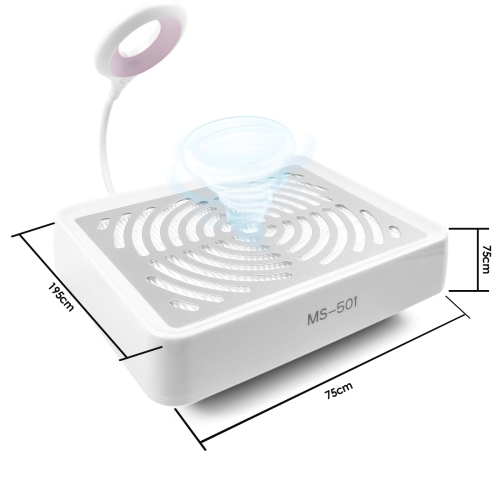 Nail dust collector with LED light, electric nail vacuum cleaner, nail art dust removal fan, suitable for manicure, nail care