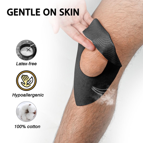 20 morceaux de ruban kinésiologique pour genoux, Ruban élastique étanche pour soulager la douleur au genou