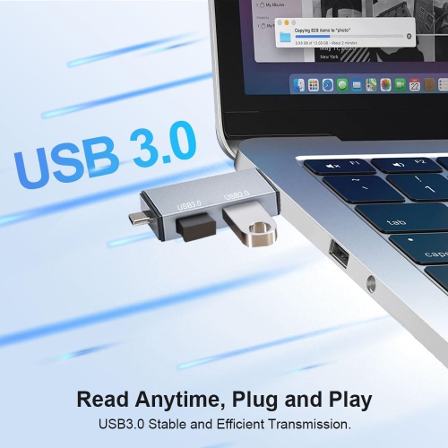 USB3.0 Téléphone mobile Android ordinateur ordinateur de carte en alliage d'aluminium Lecteur de carte OTG multi-fonctions haute vitesse