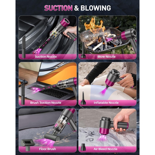 Dust Removal Cordless Car Vacuum Cleaner Blowing and Suction All-in-One Handheld Desktop Blowing and Suction Rechargeable Vacuum Cleaner 7500Pa -