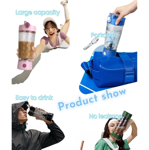 Automatic Mixing Cup Rechargeable Shaker Blenderbottle Milkshake Protein Powder Fitness Electric Shaker Cup - Pink