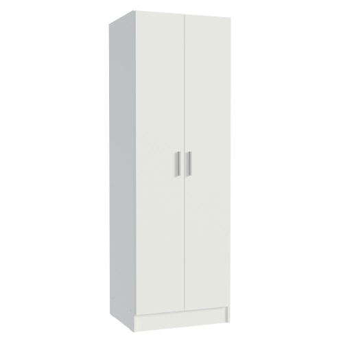 Madesa Wardrobe Storage Cabinet Armoire Closet with 2 Doors and 4 Utility Shelves 23 Inch Wooden Organization Unit for Bedroom - White