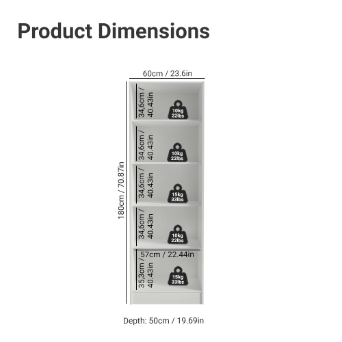 Madesa Wardrobe Storage Cabinet Armoire Closet with 2 Doors and 4 Utility Shelves 23 Inch Wooden Organization Unit for Bedroom - White