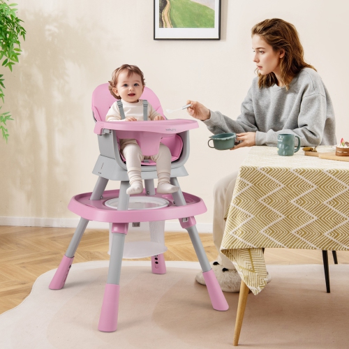 Gymax 16-in-1 Baby High Chair w/ Activity Center Booster Seat Building Block Table