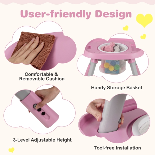 Gymax 16-in-1 Baby High Chair w/ Activity Center Booster Seat Building Block Table