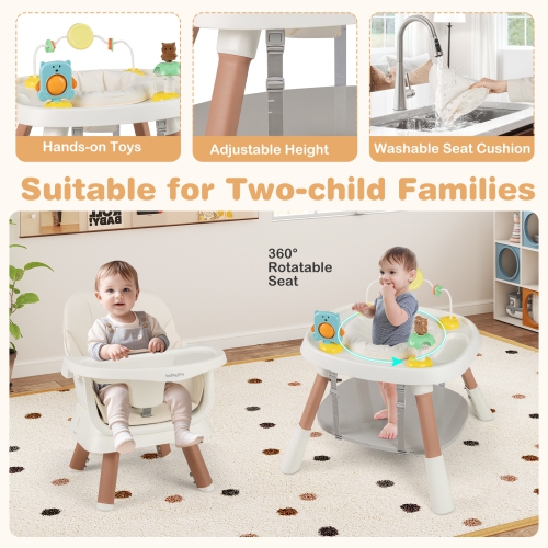 Gymax 16-in-1 Baby High Chair w/ Activity Center Booster Seat Building Block Table