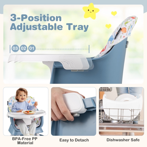 Gymax 16-in-1 Baby High Chair w/ Activity Center Booster Seat Building Block Table