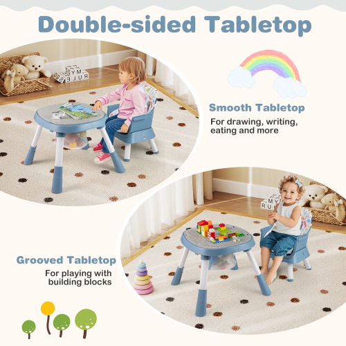 Gymax 16-in-1 Baby High Chair w/ Activity Center Booster Seat Building Block Table