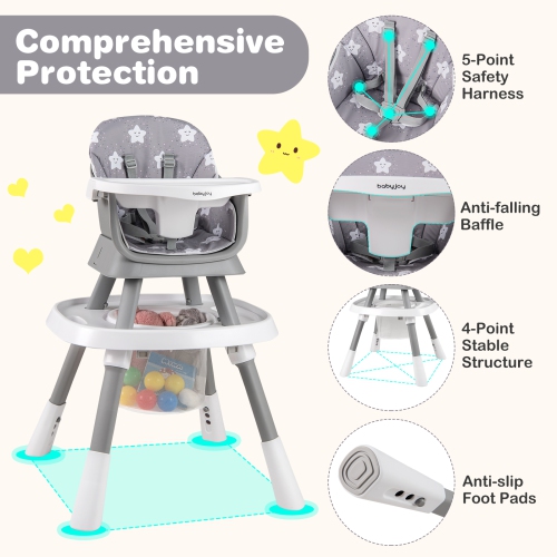 Gymax 16-in-1 Baby High Chair w/ Activity Center Booster Seat Building Block Table