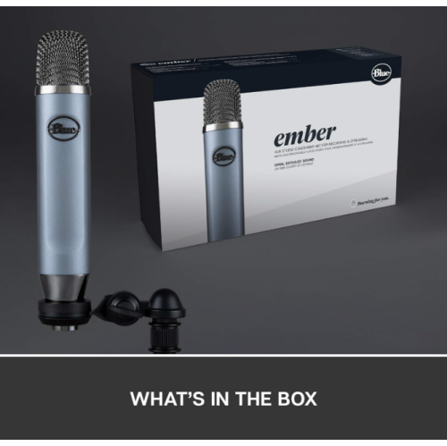 Logitech – Microphone à condensateur XLR Blue Ember pour studio, enregistrement, baladoémissions, microphone de diffusion