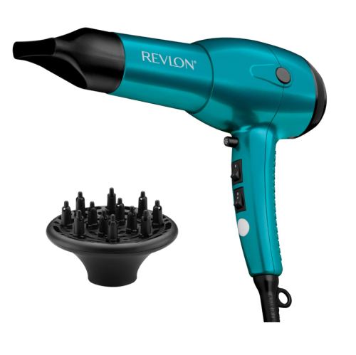 Revlon RV544FBLF Advanced Ionic Technology™ Hair Dryer with Diffuser, Powerful, Hair Dryer with Concentrator, Quick Dry, Lightweight, 2 Heat/Speed