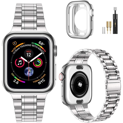 Solid Stainless Steel Band Compatible with Apple Watch 46mm Series 10, Metal Strap for iWatch Series 10 46mm Women and Men