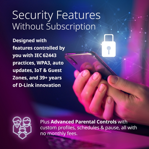 D-Link BE9500 Tri-Band Wi-Fi 7 Smart Router – Sculptured-Wing Design, 2.5 GbE, Self-Optimizing Mesh, Multi-Link, Multi-Gig, Parental Controls,