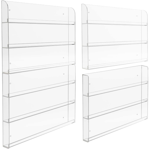 Sorbus 6-Tier Clear Acrylic Nail Polish Wall Rack Display Holder - Stylish Organizer - Holds up to 90 Nail Polish Bottles