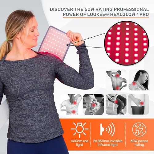 LOOKEE® HealGlow™ Pro Medical Infrared & Red Light Therapy Belt | Programmable with 10 Therapy Modes | Proudly Canadian | 60W Rating LED Infrared