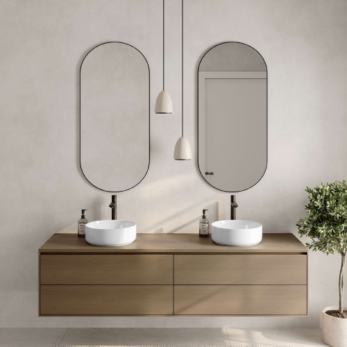 Stylish 14"w White Round Vessel Bathroom Sink P-229H-2