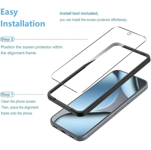 For Google Pixel 10 Pro Screen Protector [3 Pack] + Camera Lens Protector [3 Pack], Tempered Glass with Alignment Tool, 9H Hardness, Fingerprint