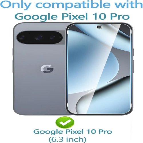 For Google Pixel 10 Pro Screen Protector [3 Pack] + Camera Lens Protector [3 Pack], Tempered Glass with Alignment Tool, 9H Hardness, Fingerprint