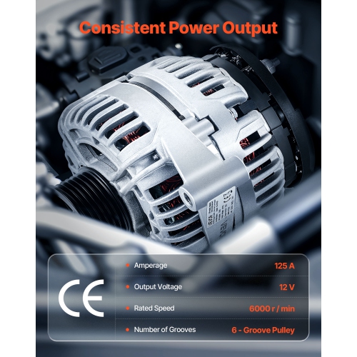 VEVOR 11185 Car Alternator, Fit for Chevrolet Impala LS, LT 3.5L 2006-2011, Impala LTZ 3.9L 2009-2010,Monte Carlo V6 2006-2007,Replacement Alternator