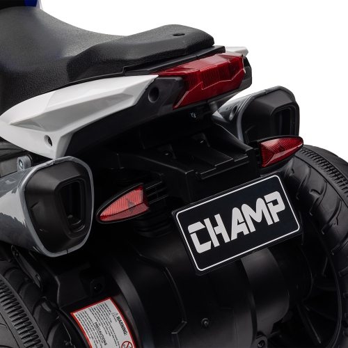 Qaba Kids Motorcycle, 6V Battery Powered Ride on Motorcycle with Music, Horn, Headlights, 3 Wheels Electric Bike for Kids, Gift for Boys & Girls, Blue