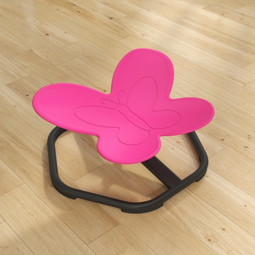 Qaba Kids Swivel Chair, Butterfly-Shaped Sensory Spinning Chair for Training Body Coordination, Non-Slip Sit and Spin Wobble Stool for Kids Aged 3-6,