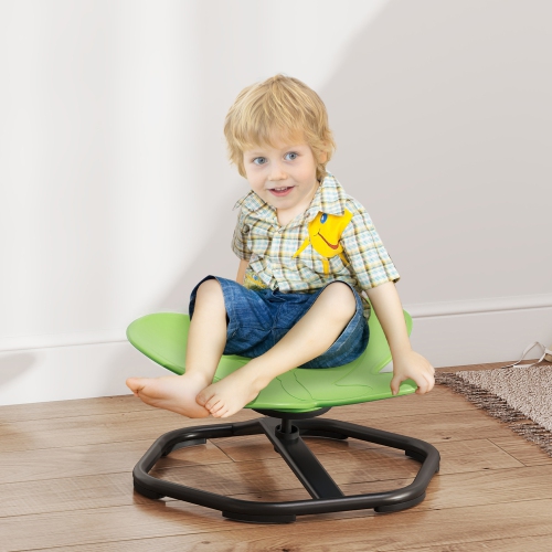 Qaba Kids Swivel Chair, Butterfly-Shaped Sensory Spinning Chair for Training Body Coordination, Non-Slip Sit and Spin Wobble Stool for Kids Aged 3-6,