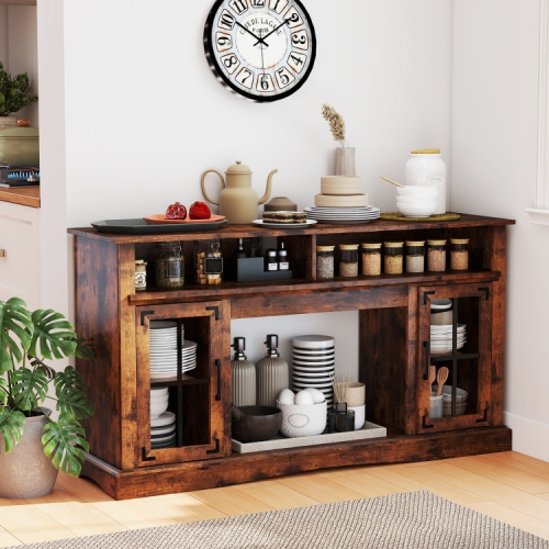 Meuble pour téléviseur moderne avec lampes LED et télécommande pour le divertissement dans le salon