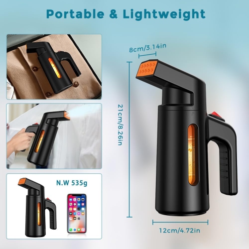 Défroisseur à vapeur portatif pour vêtements, défroisseur à vapeur portatif 700&nbsp;W avec réservoir d'eau 180&nbsp;ml, défroisseur à vapeur de