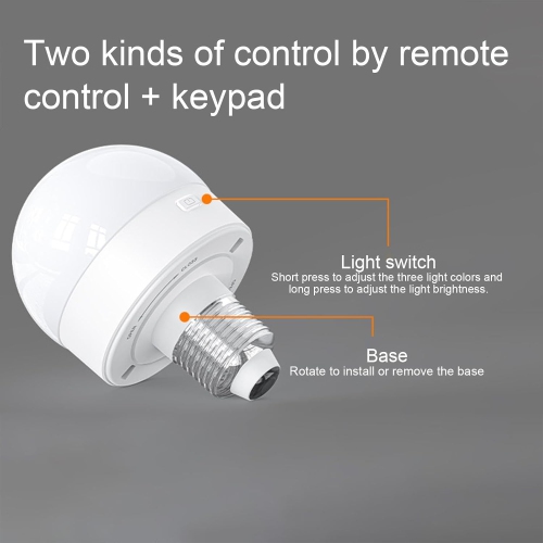 Portable LED Rechargeable Light Bulb Energy Saving Adjustable Light Bulb for Emergency Lighting Camping and Home Outdoor Use(2PCS)