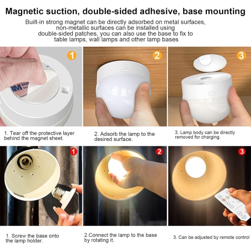 Portable LED Rechargeable Light Bulb Energy Saving Adjustable Light Bulb for Emergency Lighting Camping and Home Outdoor Use(2PCS)