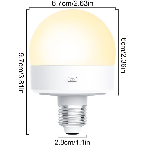 Portable LED Rechargeable Light Bulb Energy Saving Adjustable Light Bulb for Emergency Lighting Camping and Home Outdoor Use(2PCS)