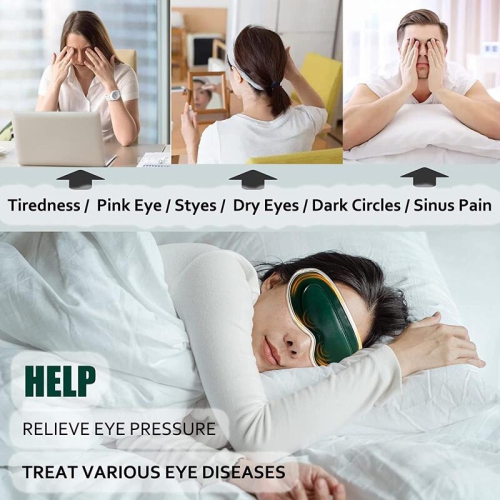 Eye Massager Vibration Electric Heating Cold Gel Eye Mask Massaje Relaxation Relieve Eyes Dark Circles Health Care Massage Saude