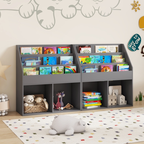 Bibliothèque en bois pour enfants avec armoire de rangement pour jouets et organisateur pour salle de jeu