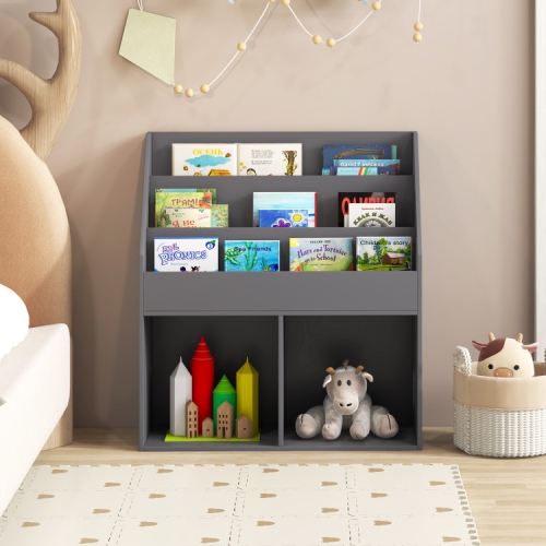 Bibliothèque en bois pour enfants avec armoire de rangement pour jouets et organisateur pour salle de jeu