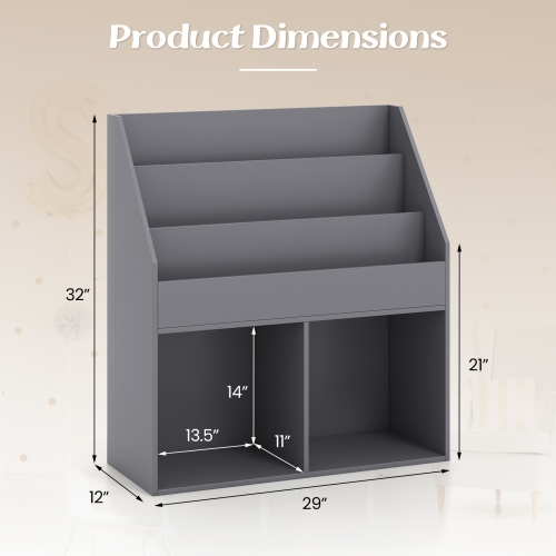 Bibliothèque en bois pour enfants avec armoire de rangement pour jouets et organisateur pour salle de jeu