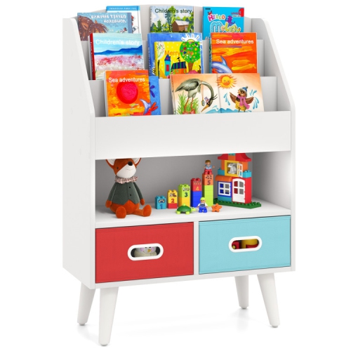 Kids Bookshelf with Open Compartment Storage for Toddlers Ages 3 and Up
