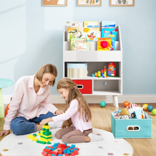 Kids Bookshelf with Open Compartment Storage for Toddlers Ages 3 and Up