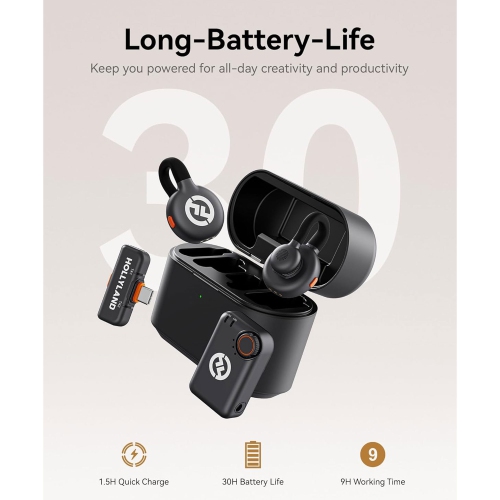 Système de micro combiné LARK M2S de Hollyland avec trousse de création de contenu USB-C à Lightning