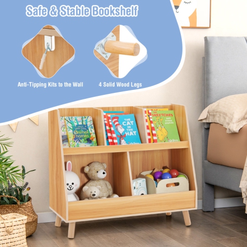 Meuble de rangement pour jouets pour enfants et bibliothèque à 5 cubes avec dispositif antibasculement sécuritaire