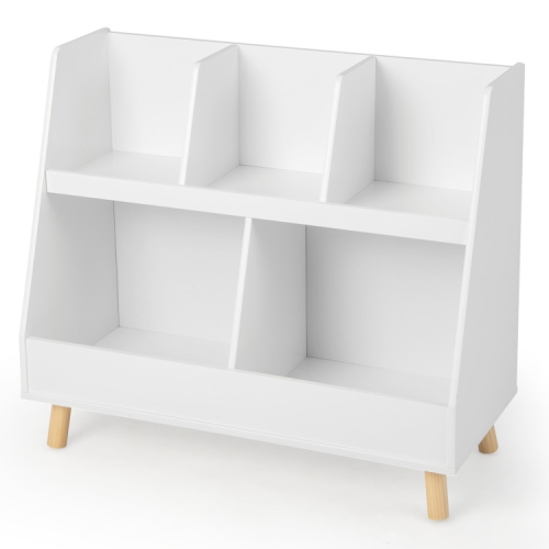 Meuble de rangement pour jouets pour enfants et bibliothèque à 5 cubes avec dispositif antibasculement sécuritaire